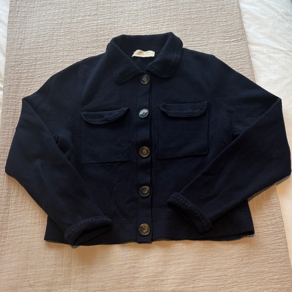 Sézane Betty Cardigan in Navy Crochet Size M - Picture 5 of 11